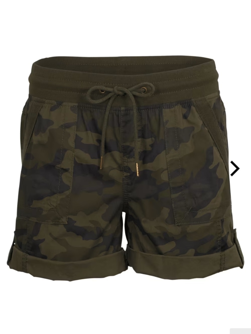 Natural Reflections Olive Camo Drawstring Shorts
